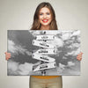 Sky View Personalized Black & White Canvas With Multi Names