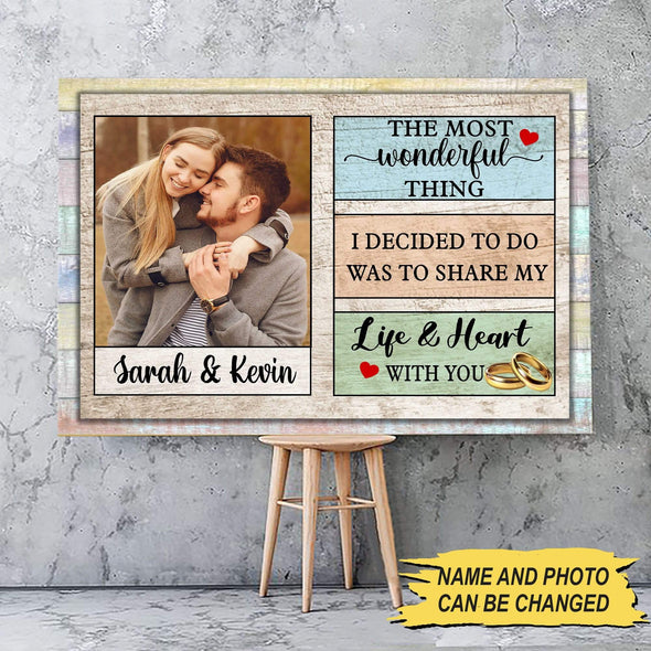 Street Sign Canvas Life And Heart - Personalized Custom Photo