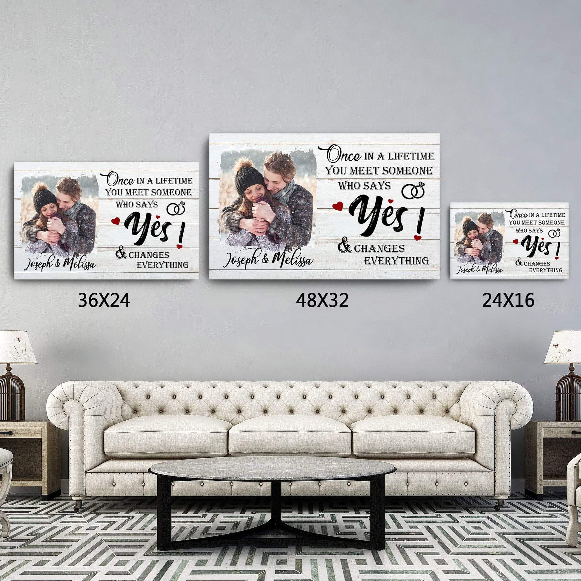 Street Sign Canvas Once In A Lifetime - Personalized Custom Photo Canvas