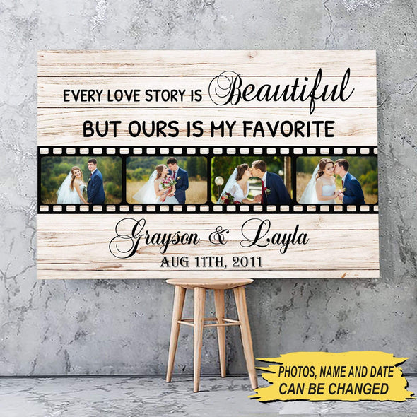 Street Sign Canvas Our Love Story - Personalized Custom Photo Canvas - Gifts For Couples