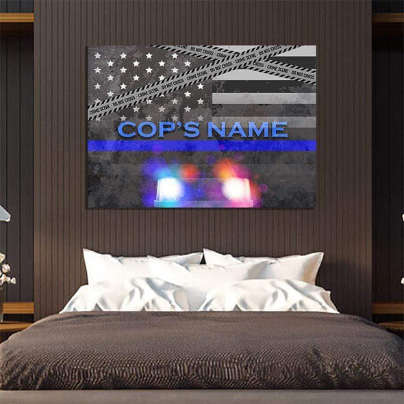 Personalized Police Siren Canvas