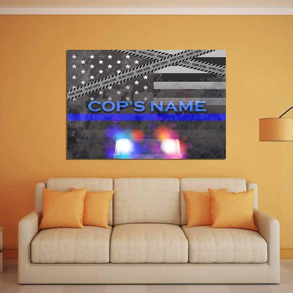 Personalized Police Siren Canvas