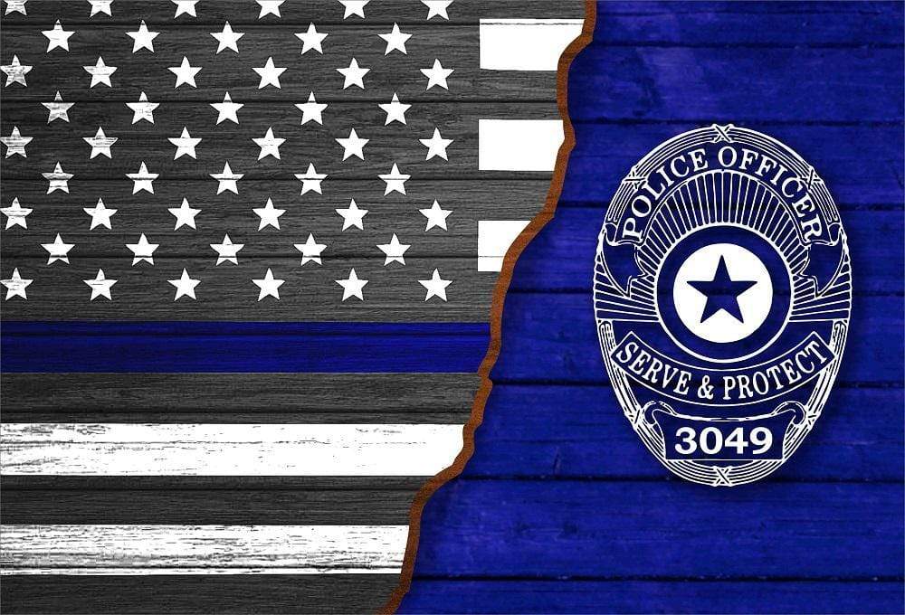 Thin Blue Line Flag - Personalized Canvas