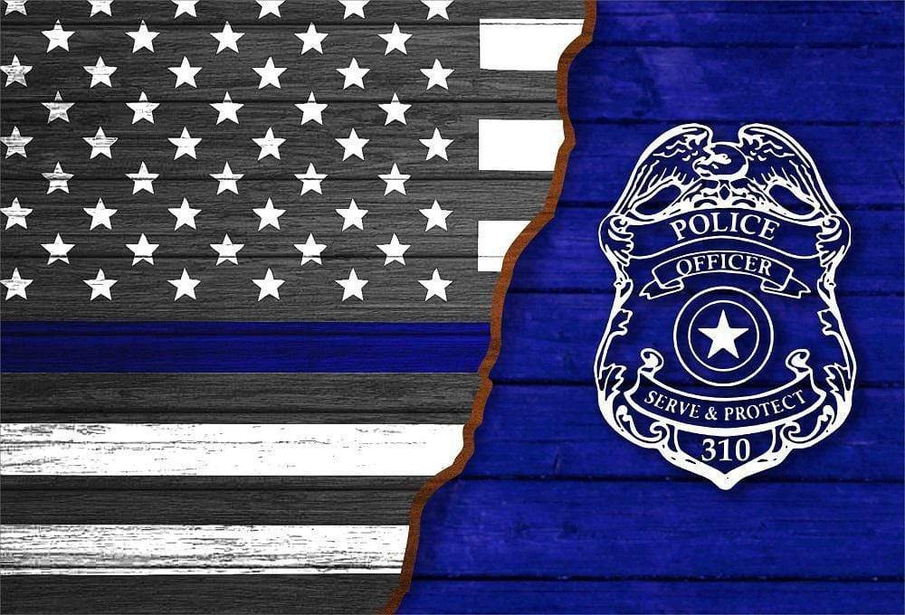 Thin Blue Line Flag - Personalized Canvas