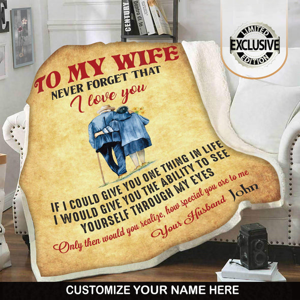 To My Wife - Premium Personalized Blanket