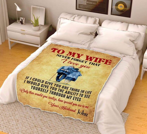 To My Wife - Premium Personalized Blanket
