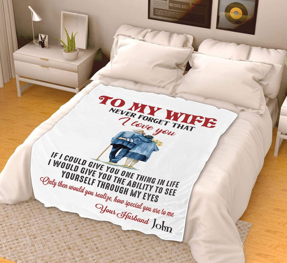 To My Wife - Premium Personalized Blanket