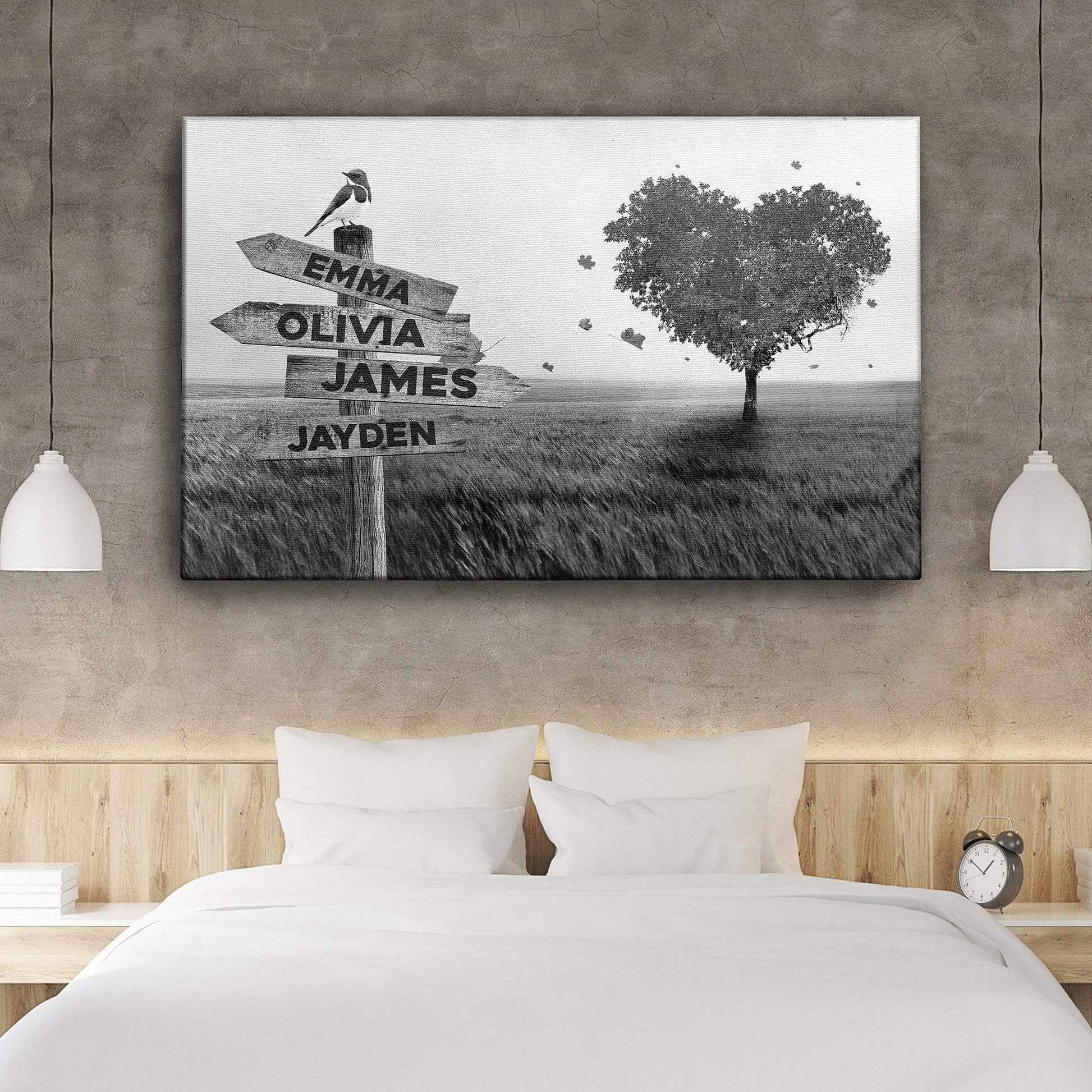 Tree Of Love Multi Names Premium Canvas