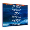 Motivational Wall Art "If You Never Try You'll Never Know"