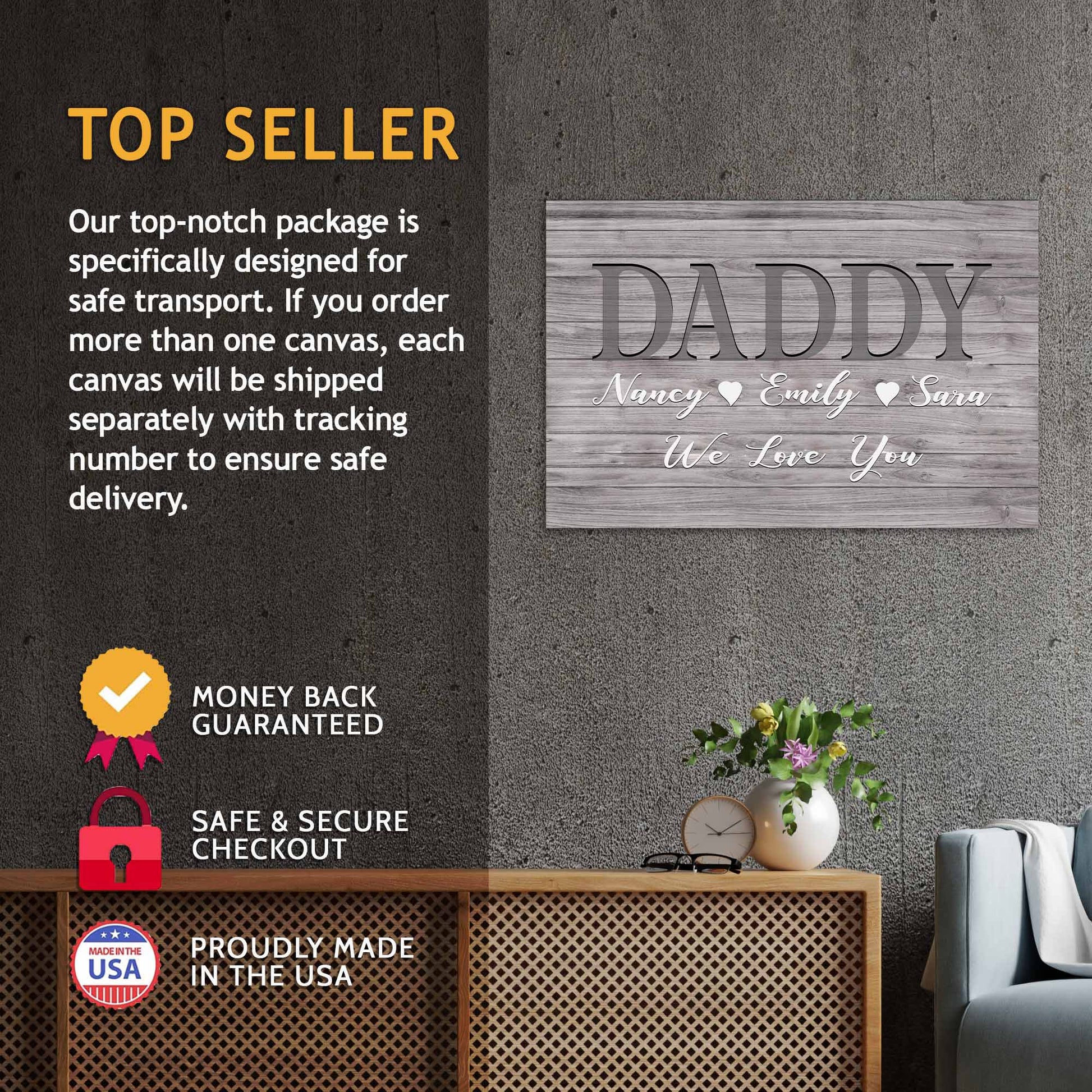 We Love You Daddy Customized Canvas