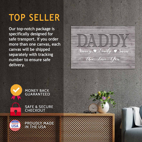 We Love You Daddy Customized Canvas