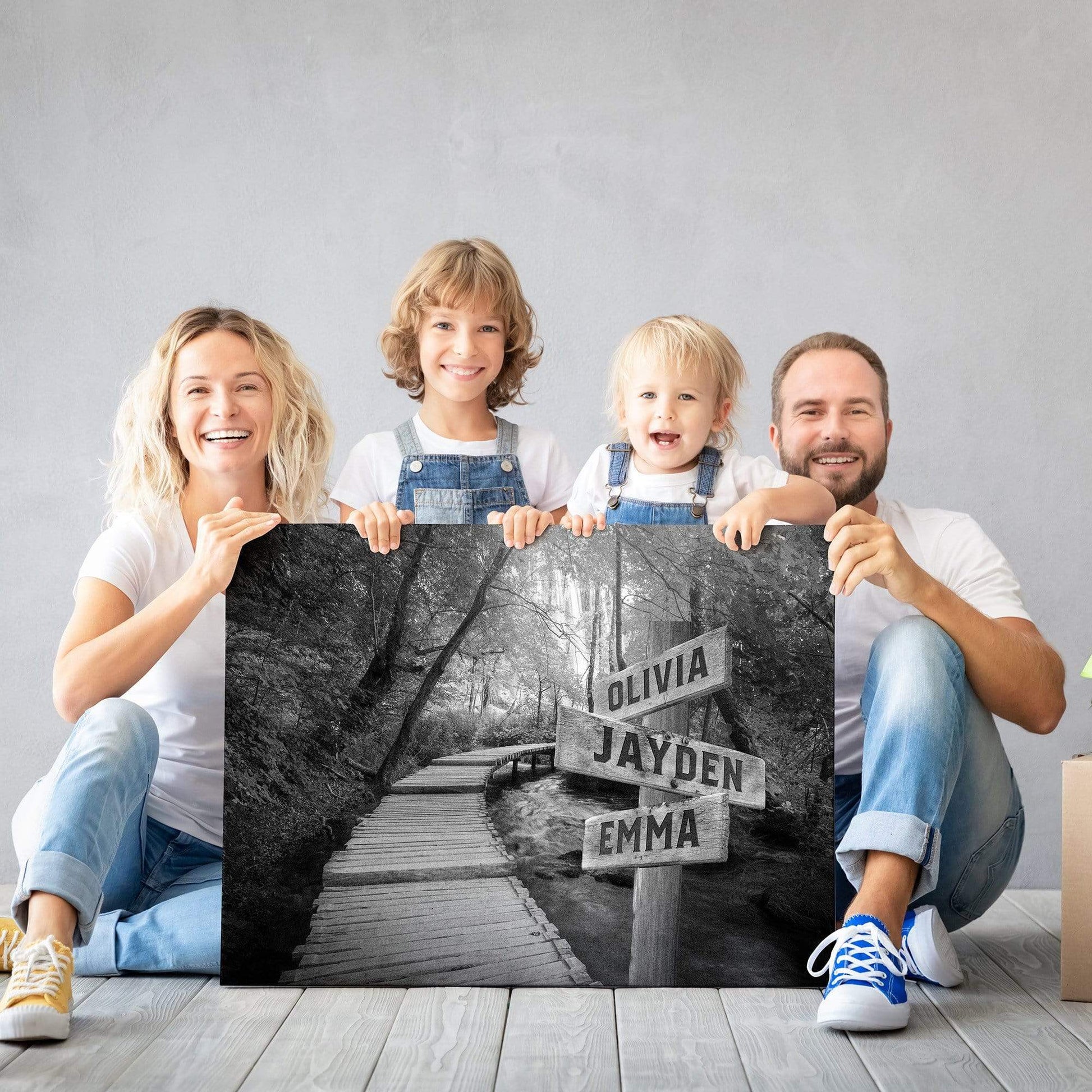 Woods Path Premium Canvas With Multi Names