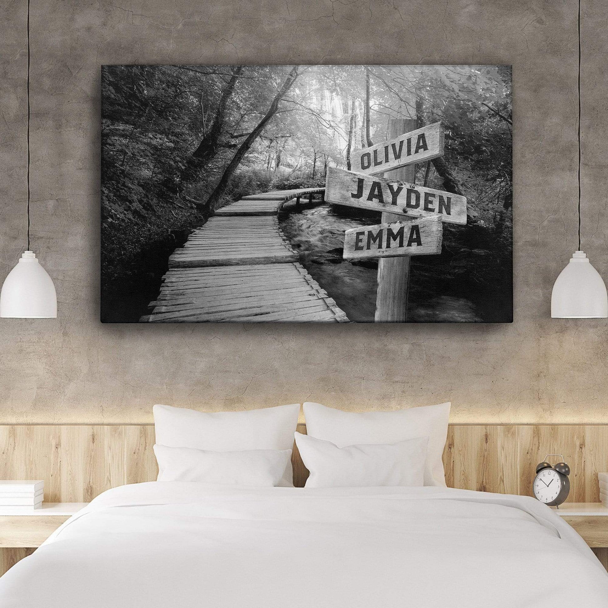 Woods Path Premium Canvas With Multi Names