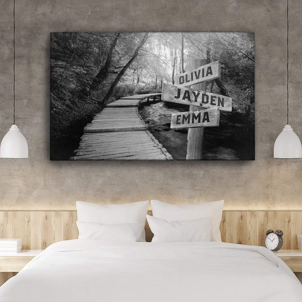 Woods Path Premium Canvas With Multi Names